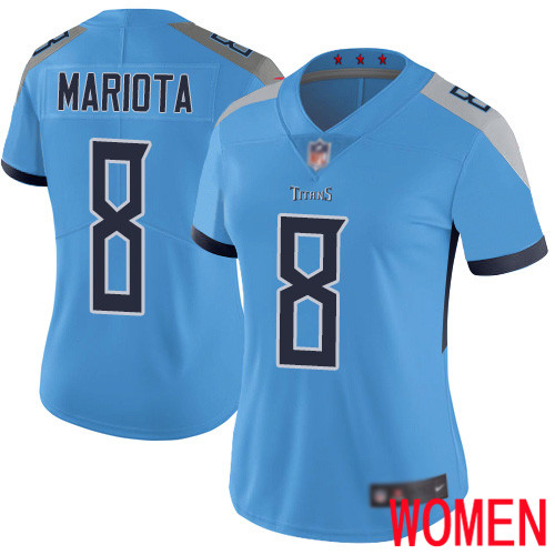 Tennessee Titans Limited Light Blue Women Marcus Mariota Alternate Jersey NFL Football 8 Vapor Untouchable